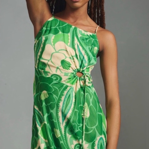 FARM Rio Green and Cream Patterned Midi Dress - Picture 2 of 14